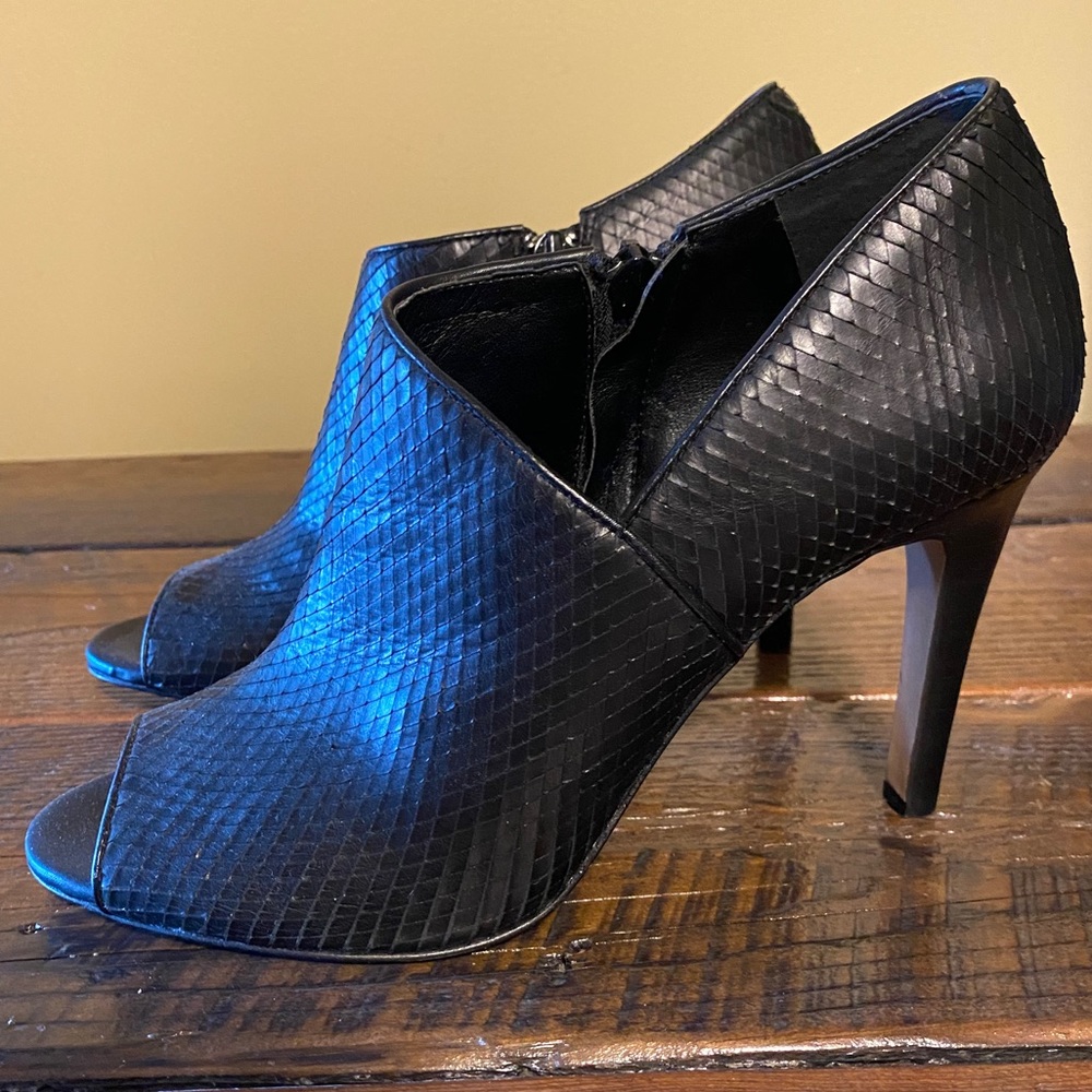 Audrey Brooke Milano Reptile Bootie- Black